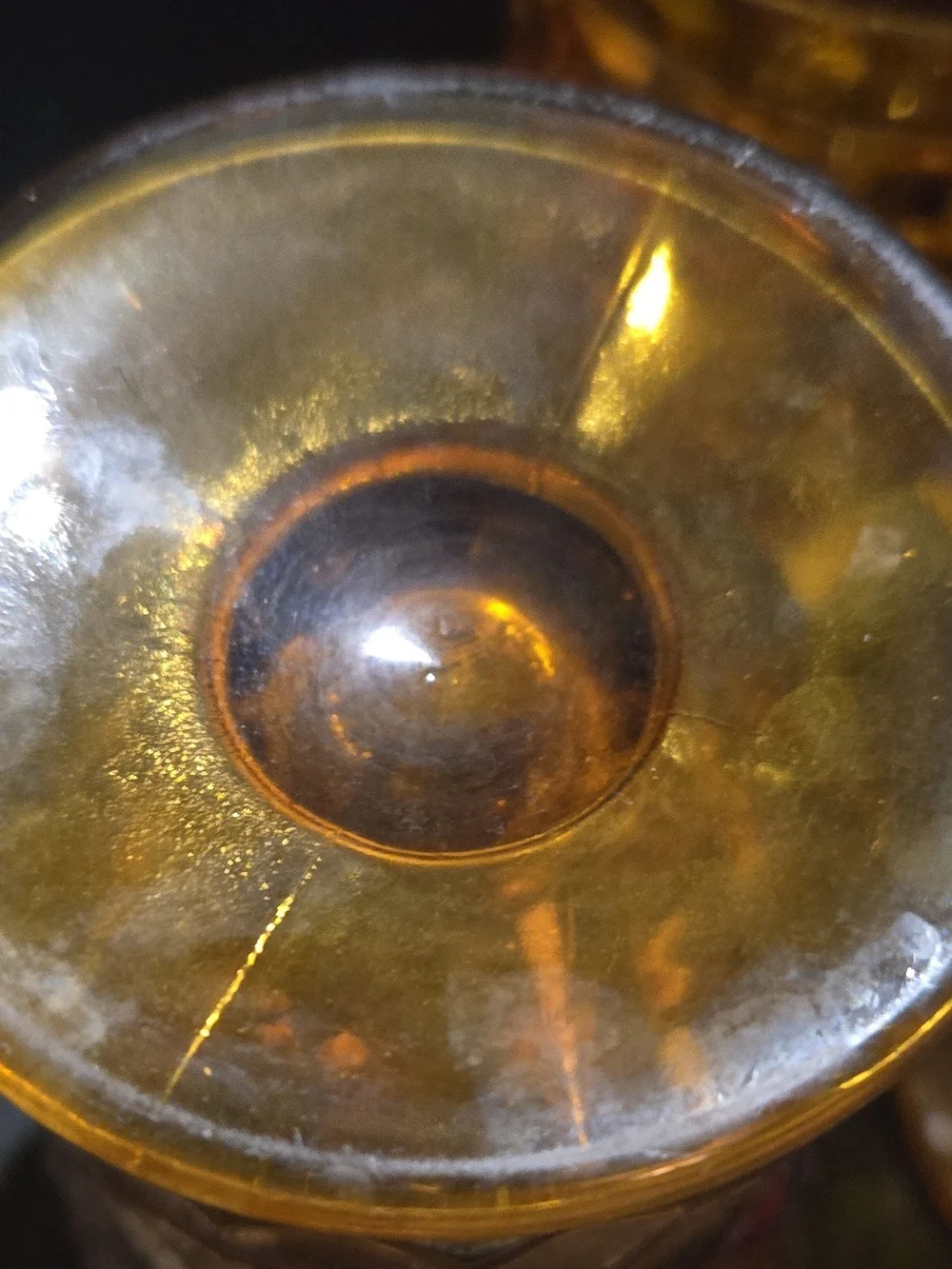 Vintage Amber Textured Glass Tumbler Set - 4 Pack